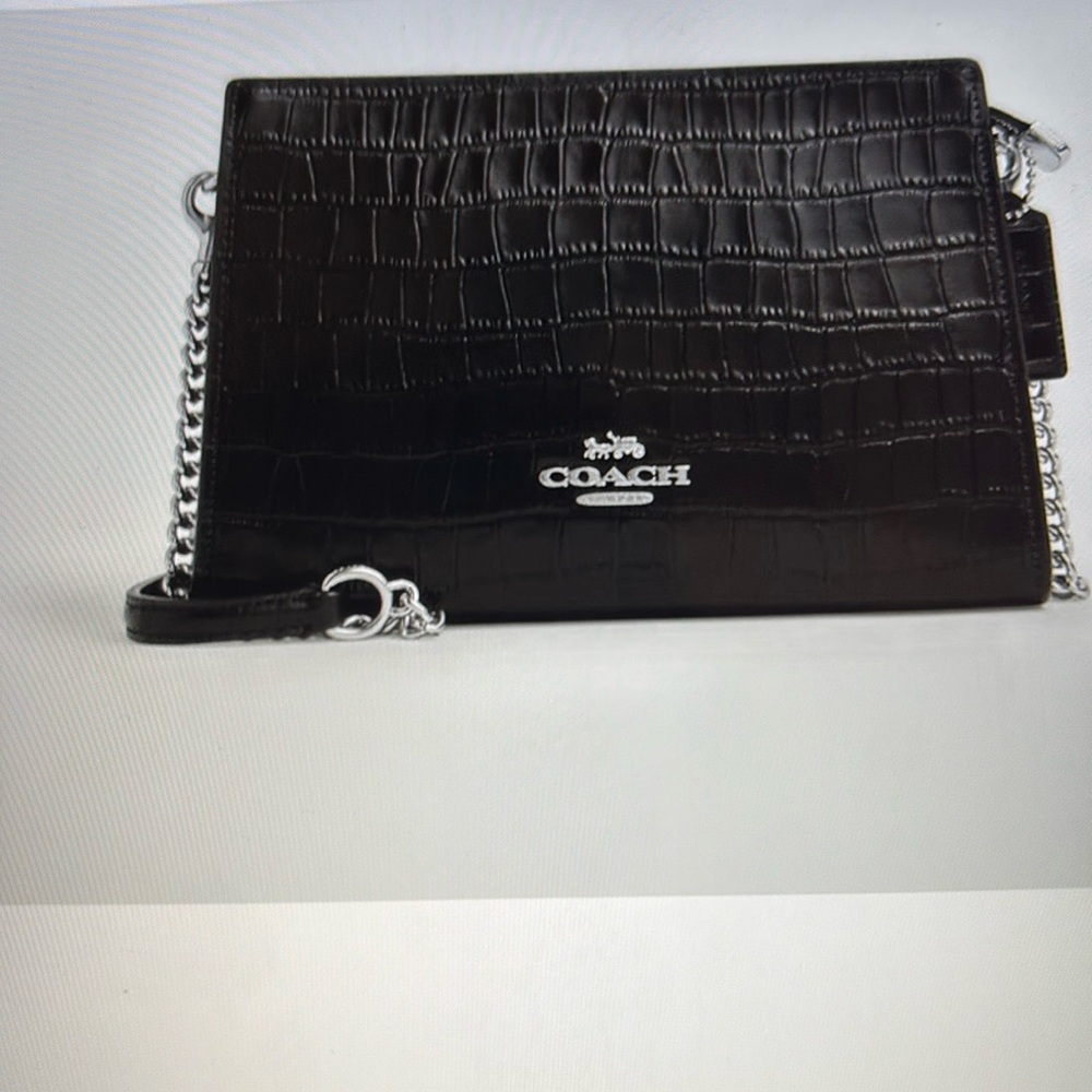 Coach Black Crossbody Bag with embossed shoulder, - Picture 2 of 11